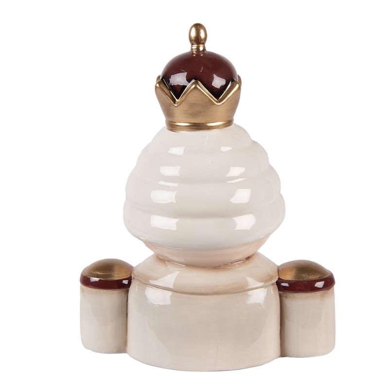 Clayre & Eef Kerstdecoratie Beeld Notenkraker 17x12x23 cm Beige Keramiek