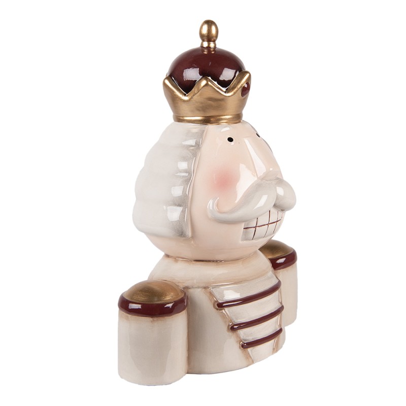 Clayre & Eef Kerstdecoratie Beeld Notenkraker 17x12x23 cm Beige Keramiek