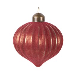 Clayre & Eef Kerstbal Ø 8x9 cm Rood Glas