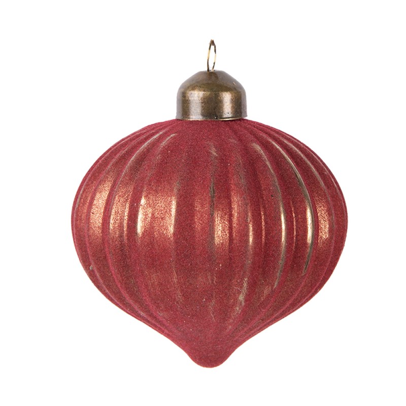 Clayre & Eef Kerstbal Ø 8x9 cm Rood Glas