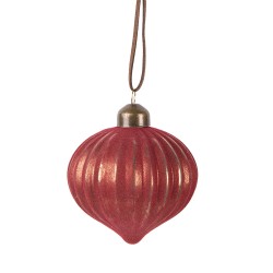 Clayre & Eef Kerstbal Ø 8x9 cm Rood Glas