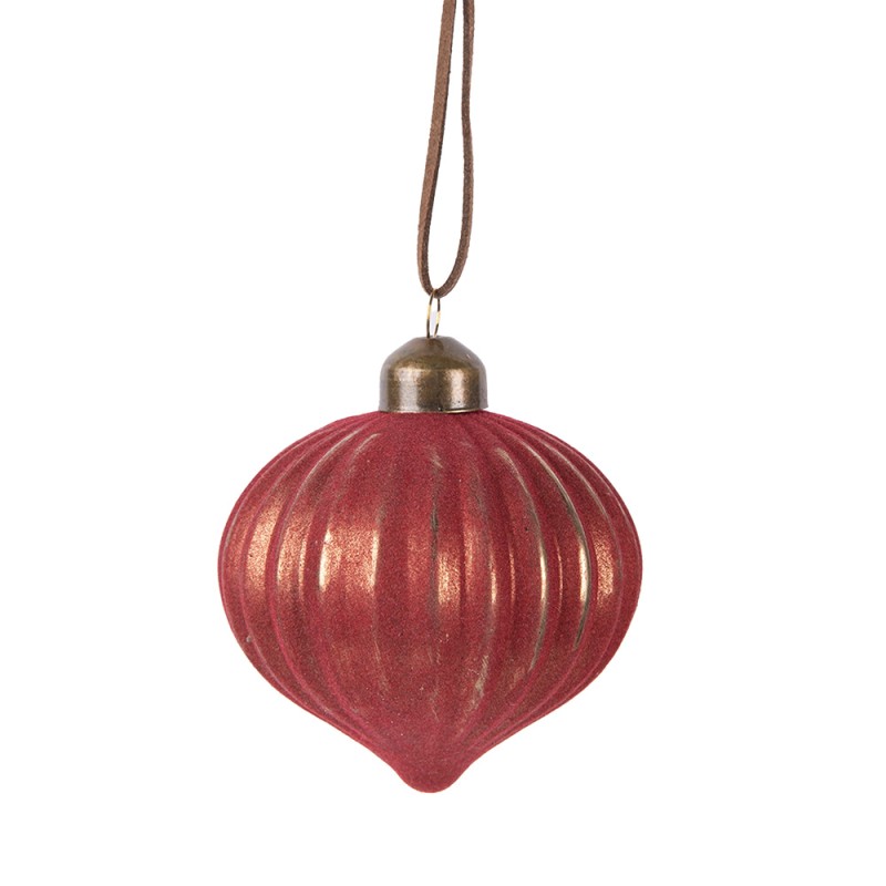 Clayre & Eef Kerstbal Ø 8x9 cm Rood Glas