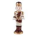 Clayre & Eef Weihnachtsdekorationsfigur Nussknacker 8x8x25 cm Beige Keramik