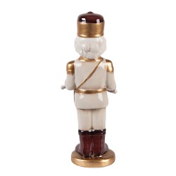 Clayre & Eef Weihnachtsdekorationsfigur Nussknacker 8x8x25 cm Beige Keramik