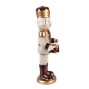 Clayre & Eef Weihnachtsdekorationsfigur Nussknacker 8x8x25 cm Beige Keramik
