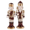 Clayre & Eef Weihnachtsdekorationsfigur Nussknacker 8x8x25 cm Beige Keramik