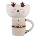 Clayre & Eef Tazza Cervo 250 ml / 250 ml Beige Ceramica Cervo