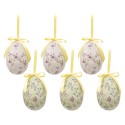 Clayre & Eef Set di 6 decorazioni pasquali Uovo Ø 7x10 cm Multi Plastica