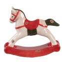 Clayre & Eef Statuetta Cavallo a dondolo 12x4x11 cm Beige Ceramica