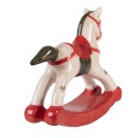 Clayre & Eef Statuetta Cavallo a dondolo 12x4x11 cm Beige Ceramica