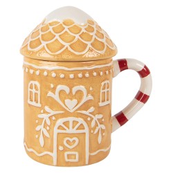 Clayre & Eef Tazza Casa di pan di zenzero 350 ml Marrone Ceramica