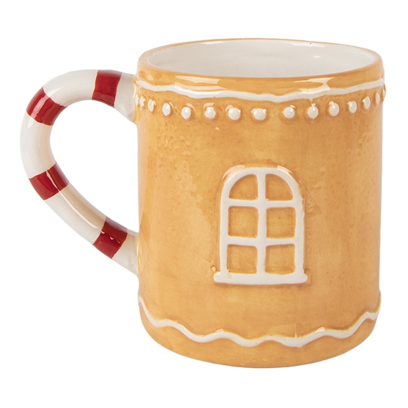 Clayre & Eef Tazza Casa di pan di zenzero 350 ml Marrone Ceramica