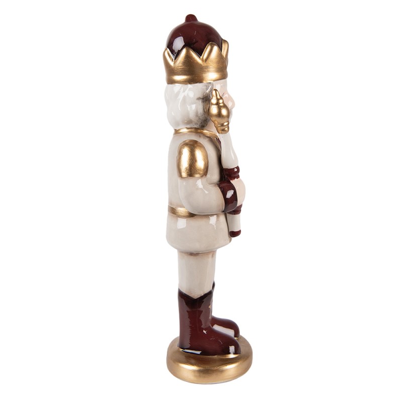 Clayre & Eef Christmas Decoration Figurine Nutcracker 9x7x26 cm Beige Ceramic