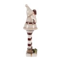 Clayre & Eef Kerstdecoratie Beeld Kerstman 8x7x23 cm Beige Keramiek