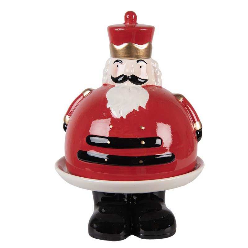 Clayre & Eef Bol de décoration Casse-noisette Ø 17x25 cm Rouge Céramique