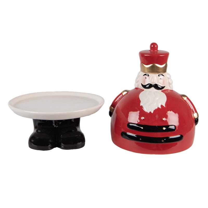 Clayre & Eef Bol de décoration Casse-noisette Ø 17x25 cm Rouge Céramique