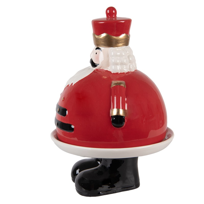Clayre & Eef Bol de décoration Casse-noisette Ø 17x25 cm Rouge Céramique