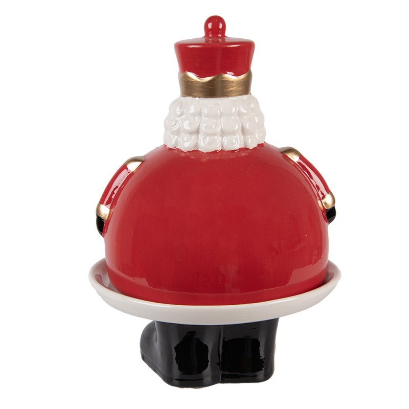 Clayre & Eef Bol de décoration Casse-noisette Ø 17x25 cm Rouge Céramique