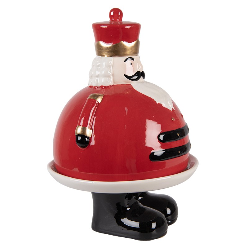 Clayre & Eef Bol de décoration Casse-noisette Ø 17x25 cm Rouge Céramique