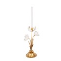 Clayre & Eef Candle holder Flower 16x11x30 cm Gold colored Metal