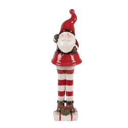 Clayre & Eef Weihnachtsdekorationsfigur Weihnachtsmann 23 cm Rot Weiß Keramik