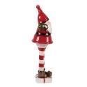 Clayre & Eef Weihnachtsdekorationsfigur Weihnachtsmann 23 cm Rot Weiß Keramik