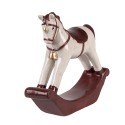 Clayre & Eef Statuetta Cavallo a dondolo 15x4x14 cm Beige Ceramica
