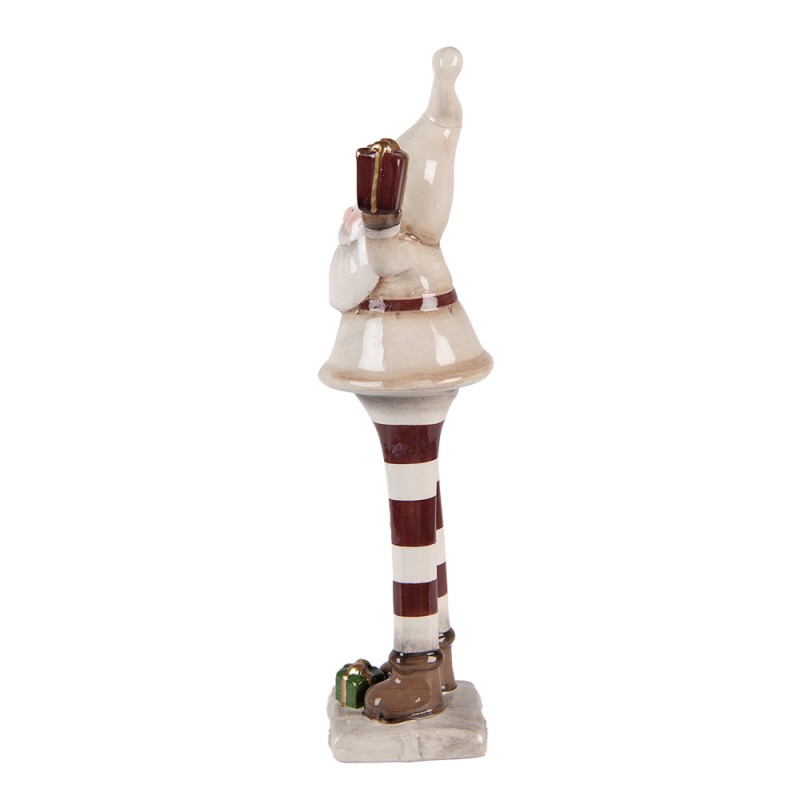 Clayre & Eef Décoration de Noël Image Père Noël 9x8x30 cm Beige Céramique