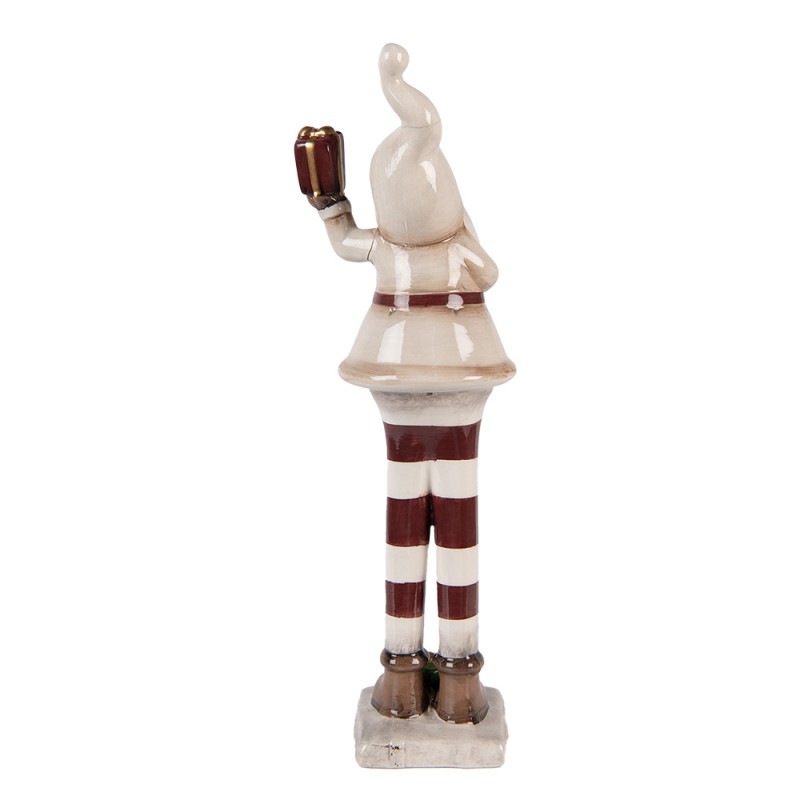 Clayre & Eef Décoration de Noël Image Père Noël 9x8x30 cm Beige Céramique