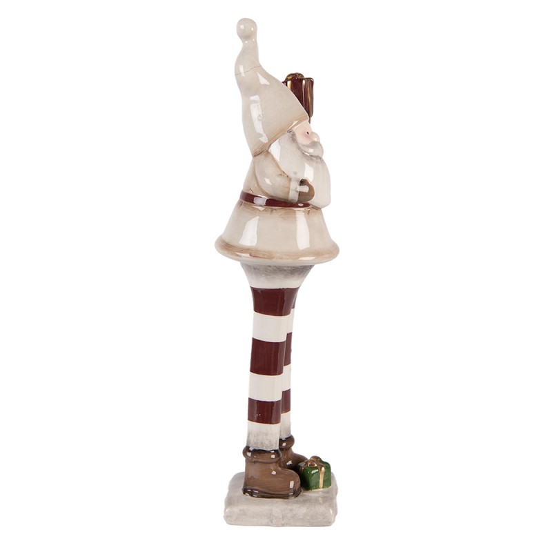 Clayre & Eef Décoration de Noël Image Père Noël 9x8x30 cm Beige Céramique