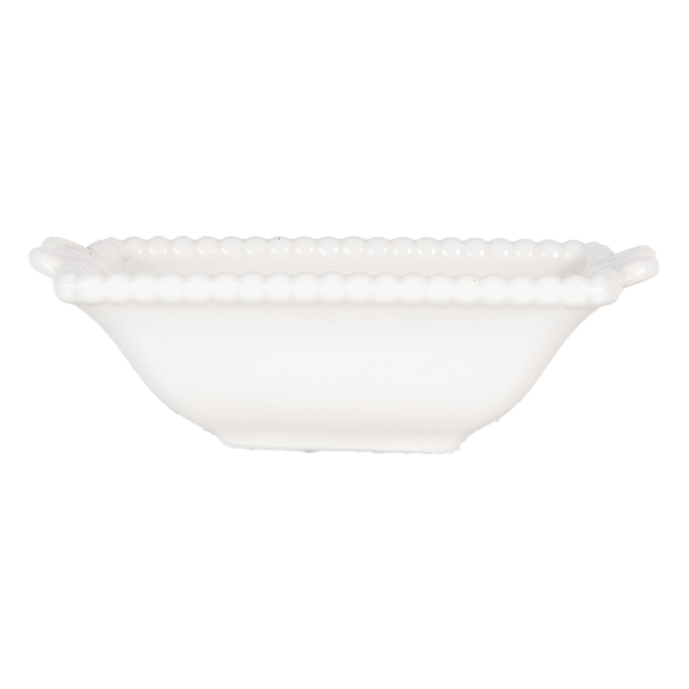Clayre&Eef Kom 25 ml Wit Keramiek Vlinders afbeelding