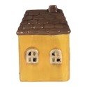 Clayre & Eef Decorative House with LED LED 6x7x10 cm Yellow Ceramic