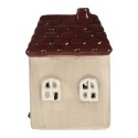 Clayre & Eef Decoratie Huis met LED LED 6x7x10 cm Beige Keramiek