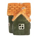 Clayre & Eef Decoratie Huis met LED LED 6x8x8 cm Groen Keramiek