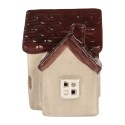 Clayre & Eef Decorative House with LED LED 6x8x8 cm Beige Ceramic
