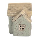 Clayre & Eef Decoratie Huis met LED LED 6x8x8 cm Groen Keramiek