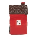 Clayre & Eef Dekoratives Haus mit LED LED 6x6x11 cm Rot Keramik