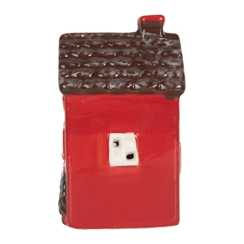 Clayre & Eef Dekoratives Haus mit LED LED 6x6x11 cm Rot Keramik