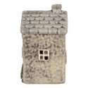 Clayre & Eef Decoratie Huis met LED LED 6x6x11 cm Grijs Keramiek