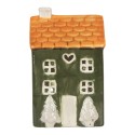 Clayre & Eef Waxinelichthouder Huis 9x10x16 cm Groen Keramiek
