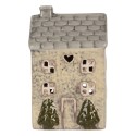 Clayre & Eef Tealight Holder House 9x8x15 cm Beige Ceramic