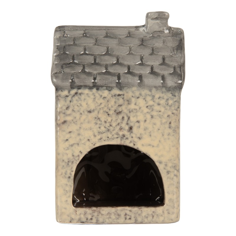 Clayre & Eef Tealight Holder House 9x8x15 cm Beige Ceramic