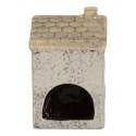Clayre & Eef Tealight Holder House 9x10x16 cm Grey Ceramic