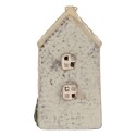 Clayre & Eef Tealight Holder House 9x10x16 cm Grey Ceramic