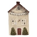 Clayre & Eef Waxinelichthouder Huis 8x10x16 cm Beige Keramiek