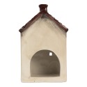 Clayre & Eef Waxinelichthouder Huis 8x10x16 cm Beige Keramiek