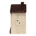 Clayre & Eef Waxinelichthouder Huis 8x10x16 cm Beige Keramiek