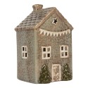 Clayre & Eef Portacandela Casa 8x10x16 cm Verde Ceramica
