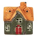 Clayre & Eef Décoration Maison avec LED LED 8x5x8 cm Vert Céramique
