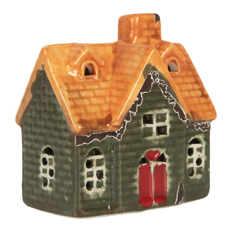 Clayre & Eef Décoration Maison avec LED LED 8x5x8 cm Vert Céramique